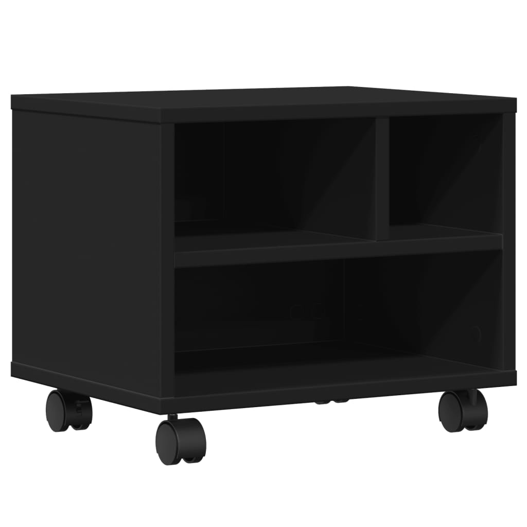 VidaXL Druckerschrank mit Rollen 41x32x34,5 cm schwarz