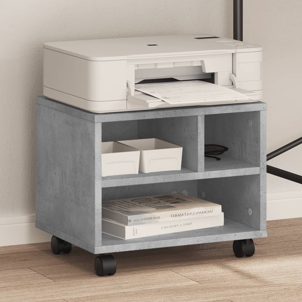 VidaXL Druckerschrank mit Rollen 41x32x34,5 cm betongrau