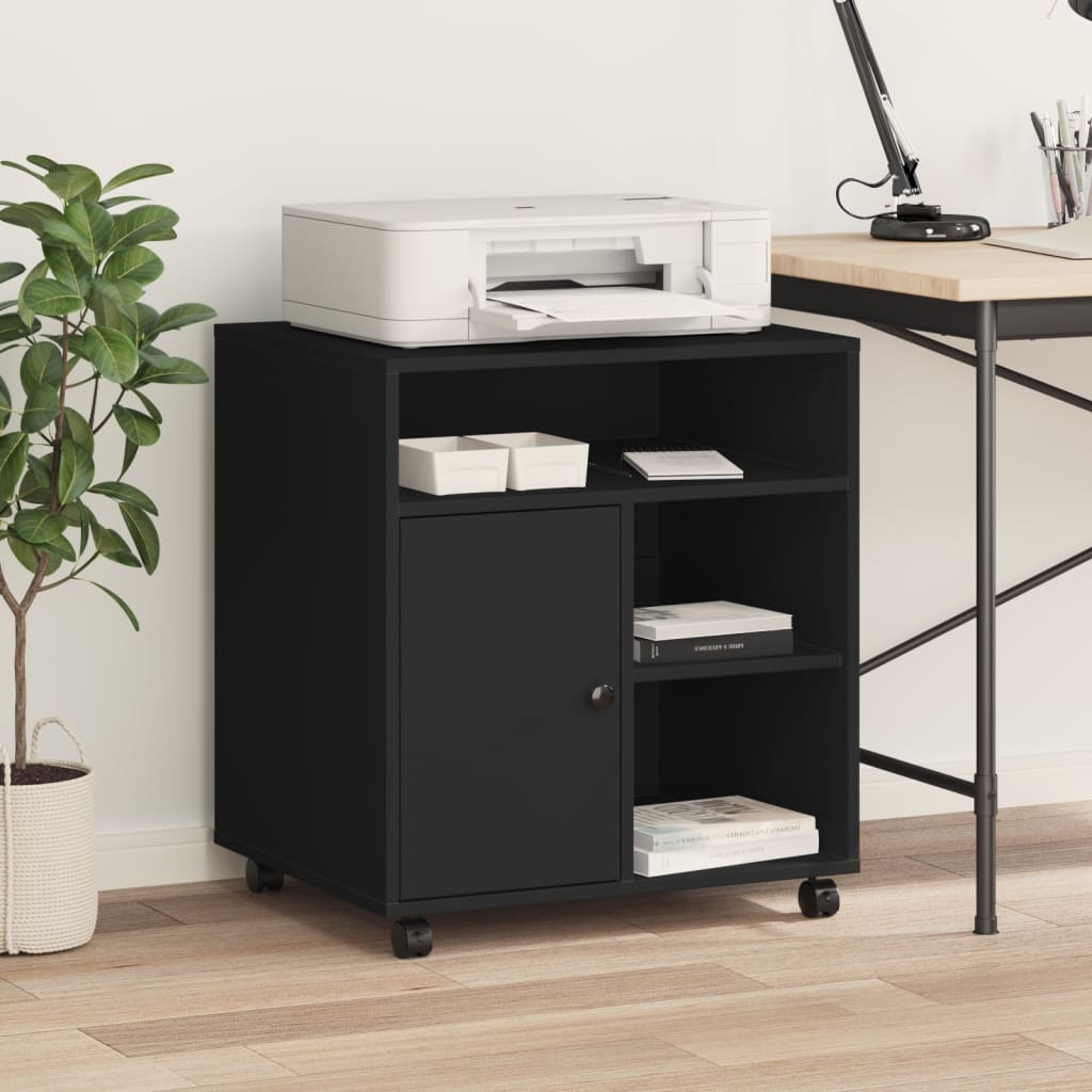 VidaXL Druckerschrank mit Rollen 60x50x67 cm schwarz