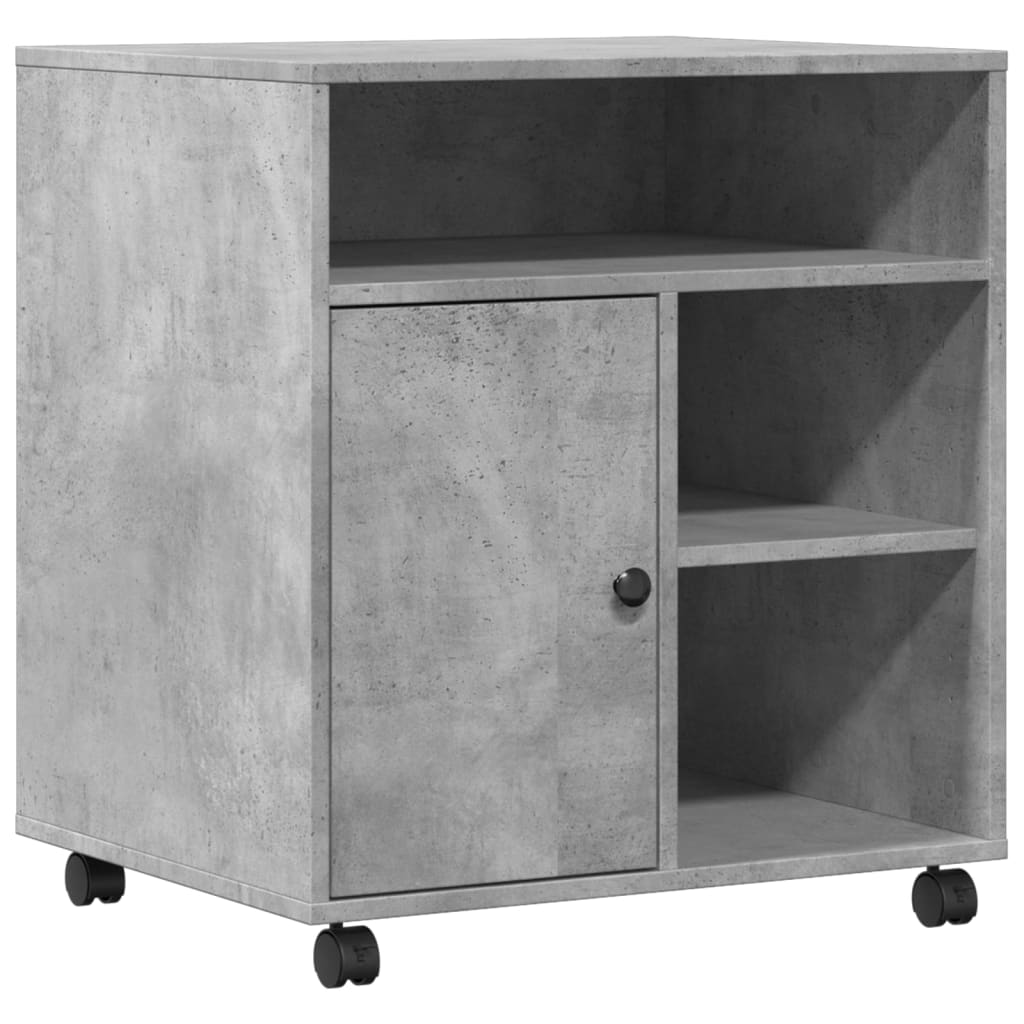 VidaXL Druckerschrank mit Rollen 60x50x67 cm betongrau