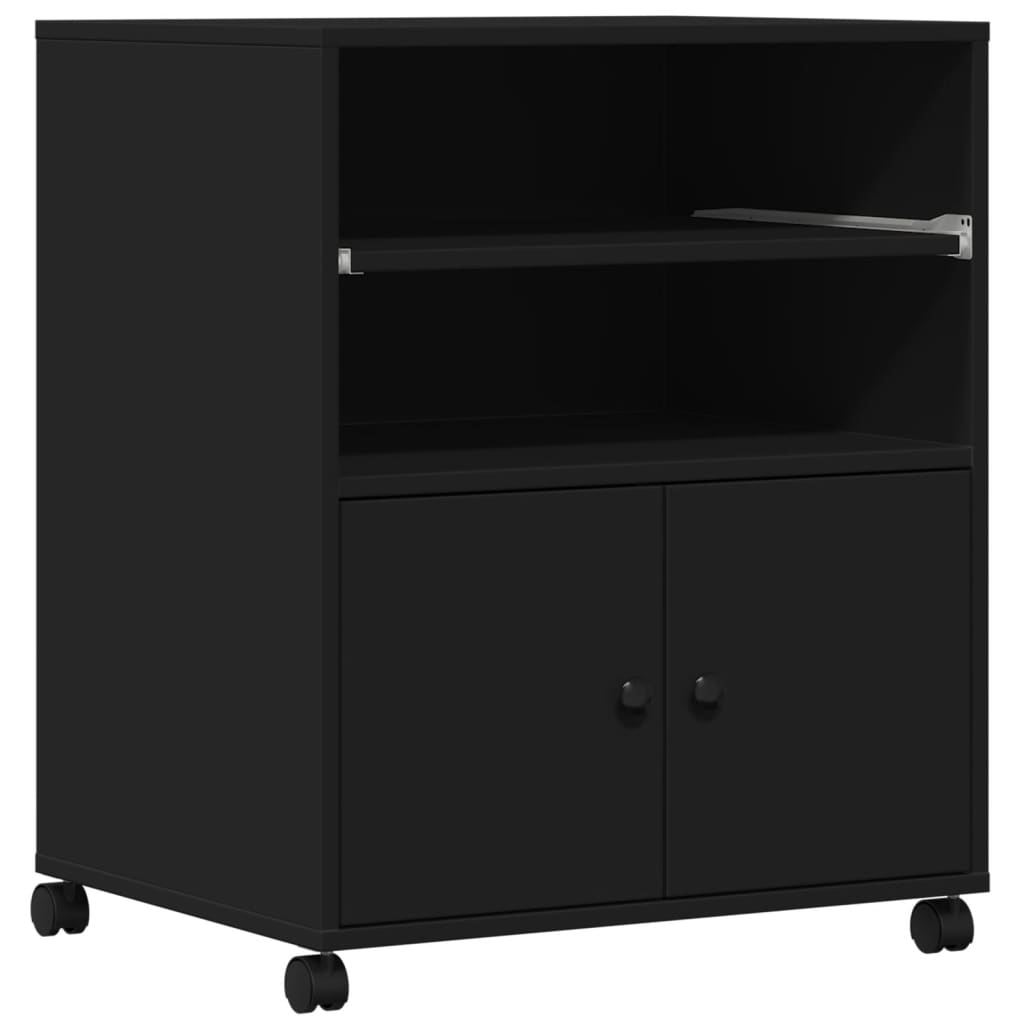 VidaXL Druckerschrank mit Rollen 60x48x74 cm schwarz