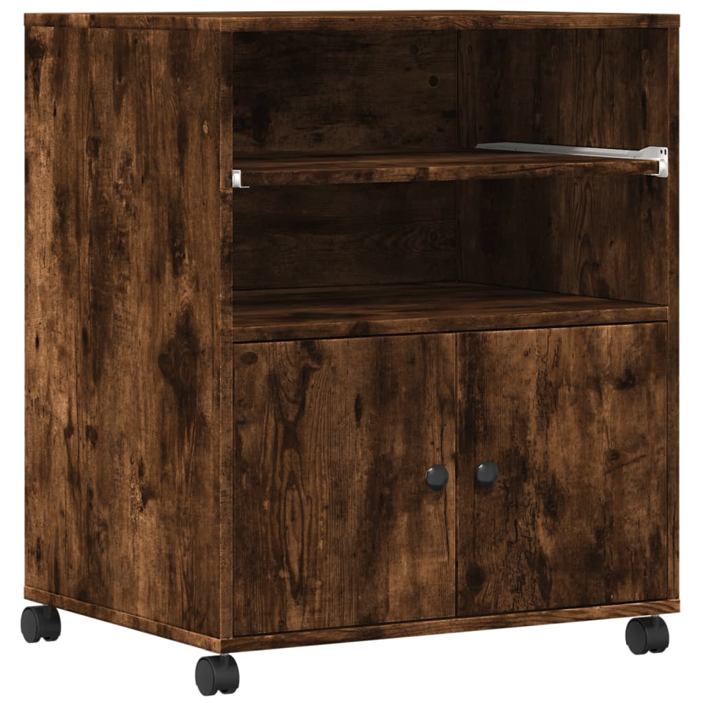 VidaXL Druckerschrank mit Rollen 60x48x74 cm Räuchereiche