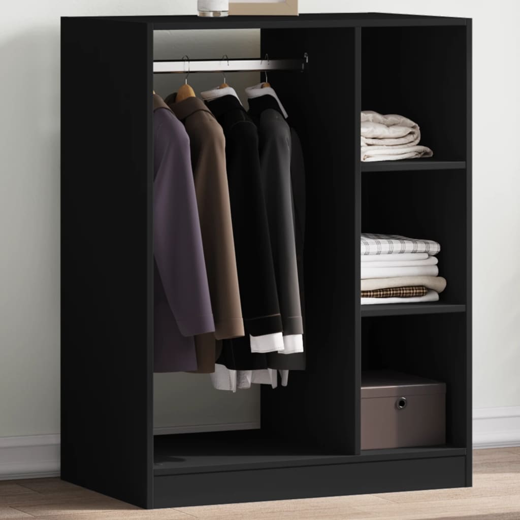 VidaXL Kleiderschrank 77x48x102 cm, lackiertes Holz schwarz