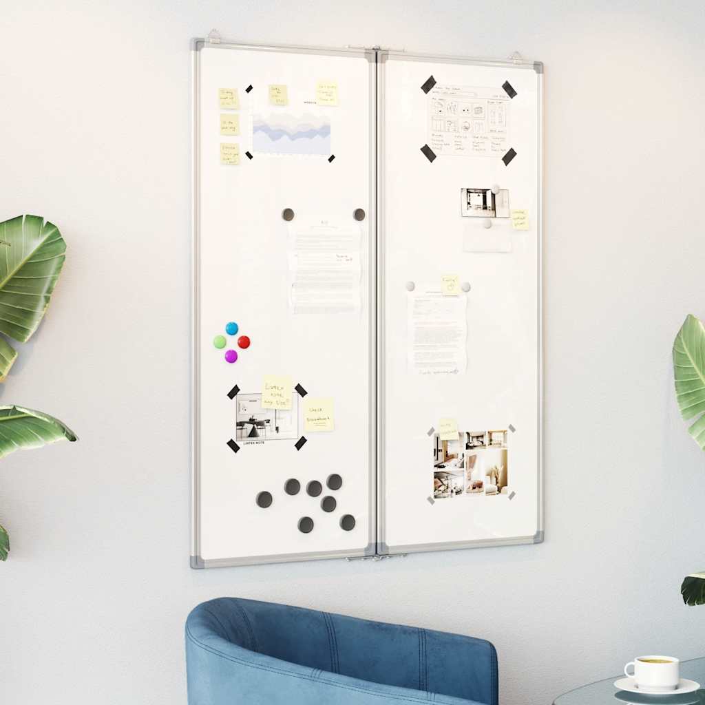 Vidaxx magnetisches faltbares Whiteboard 80x100x1,7 cm Aluminium