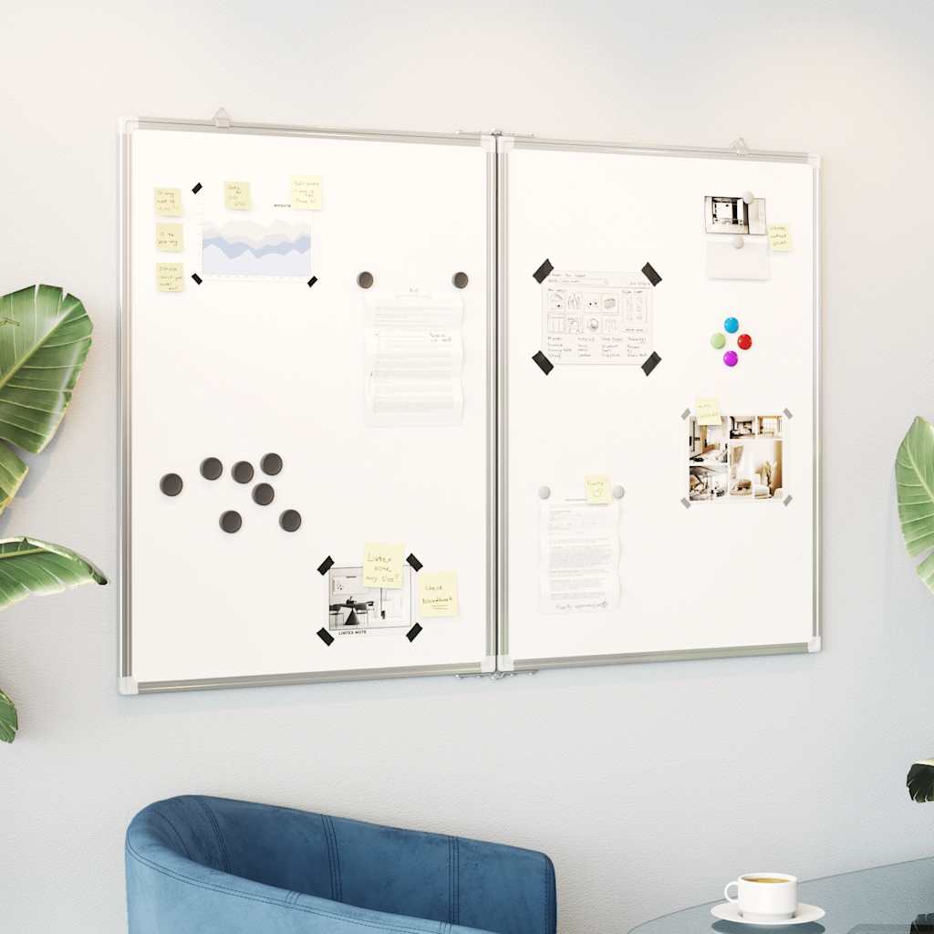 Vidaxx magnetisches faltbares Whiteboard 100x80x1,7 cm Aluminium
