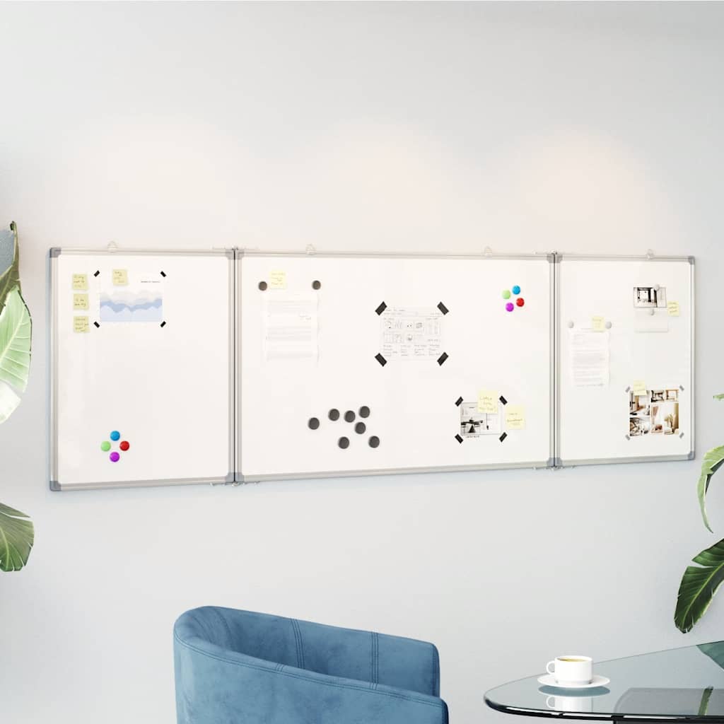 VidaXL Magnetisches faltbares Whiteboard 160x50x1,7 cm Aluminium