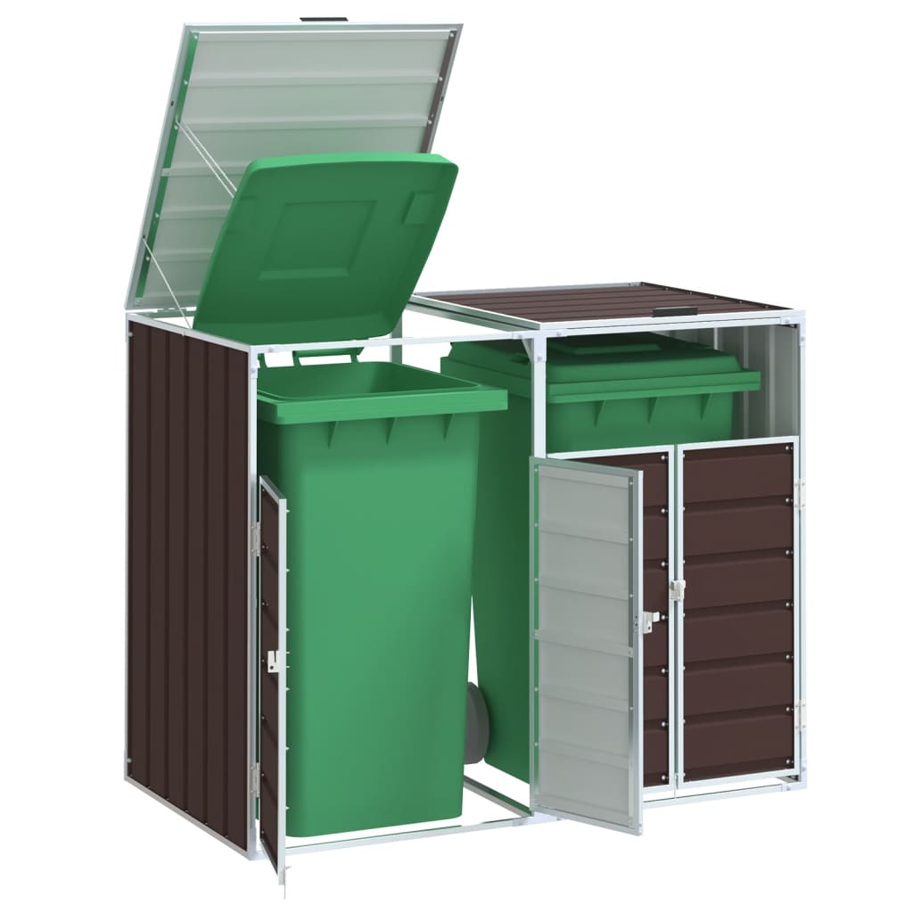 Vidaxx Containeraufbewahrung für 2 Container 144x81x113 cm brauner Stahl