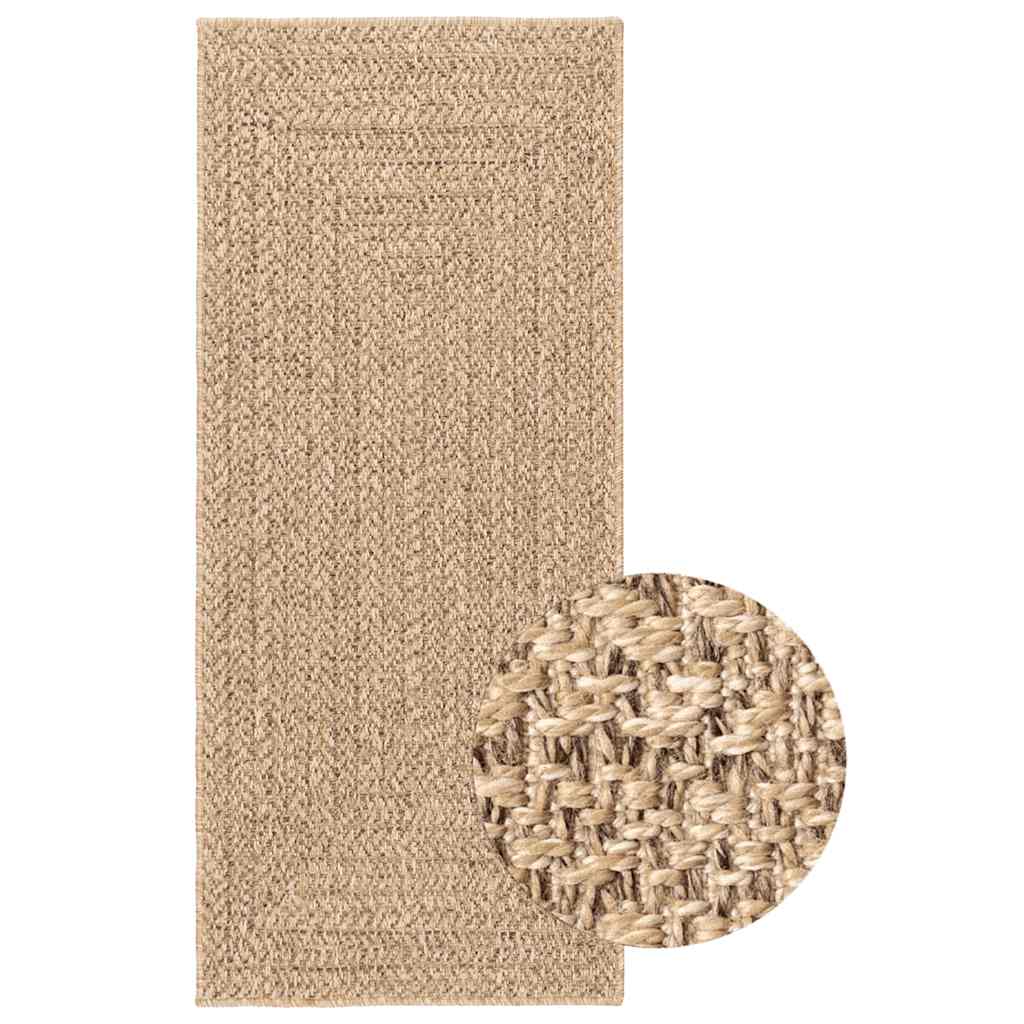 VidaXL-Teppich Zizur für drinnen und draußen, 80 x 200 cm, Jute-Optik
