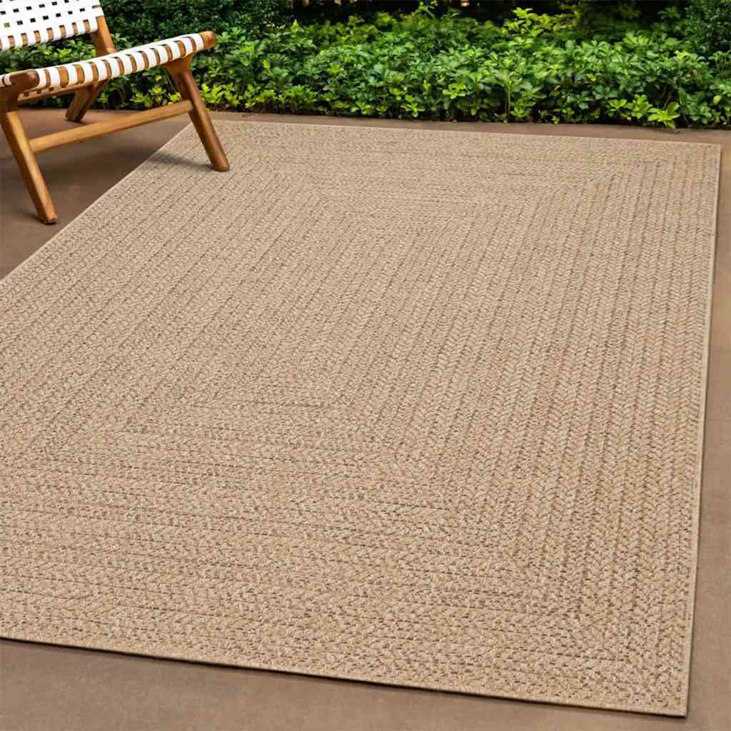 VidaXL-Teppich Zizur für drinnen und draußen, 240 x 340 cm, Jute-Optik