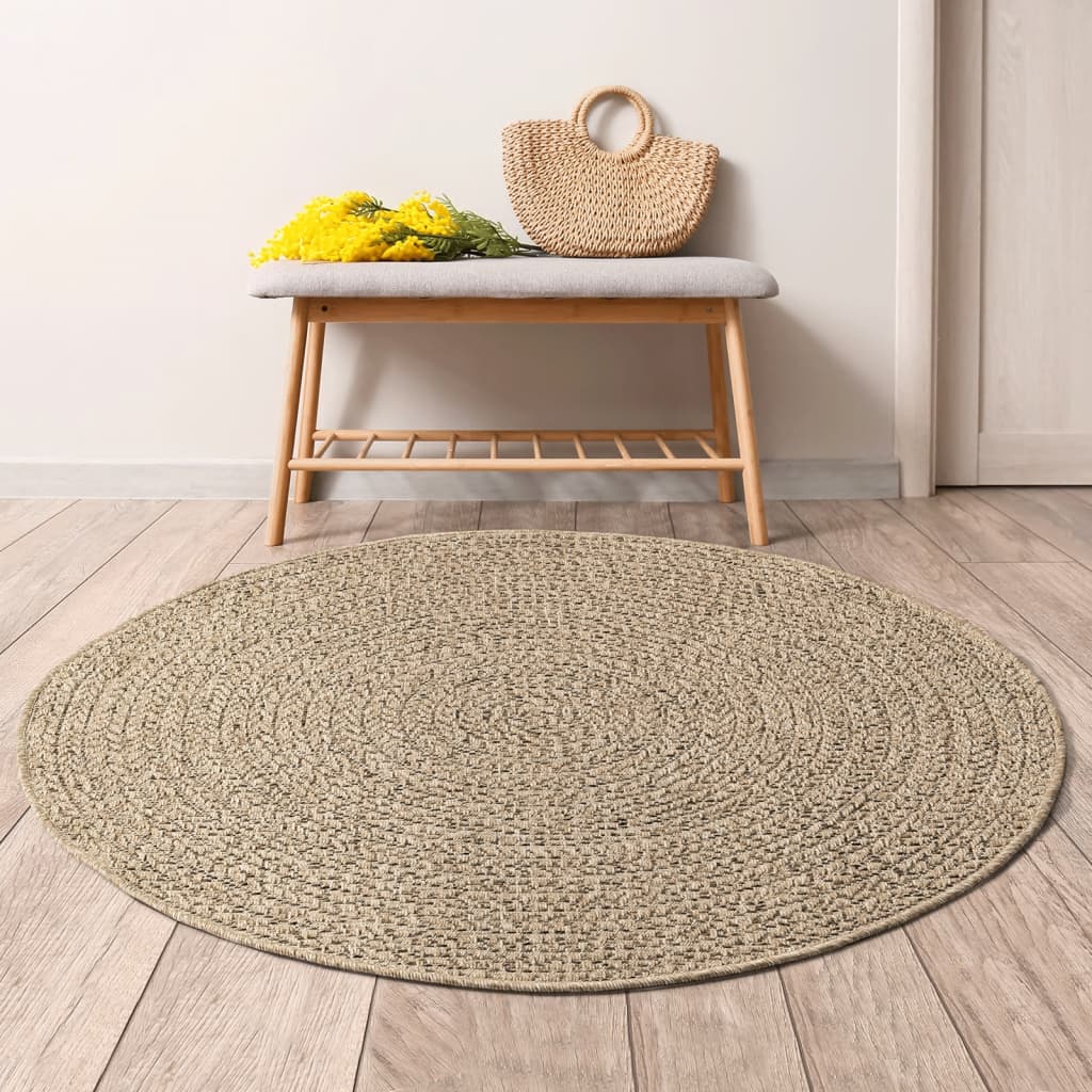 VidaXL Teppich Zizur Indoor und Outdoor ø 200 cm Juteoptik