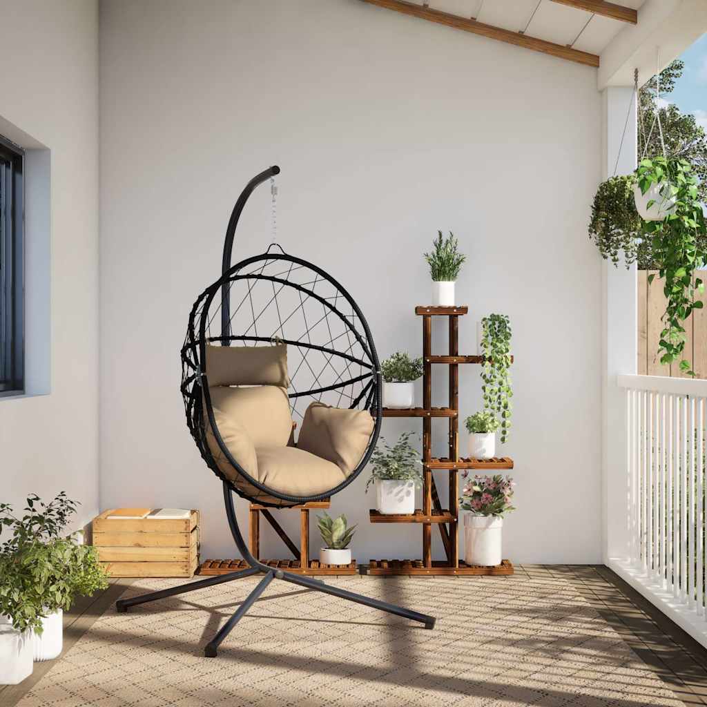 VidaXL Hängesessel mit Standard-Rattan und Stahl Taupe