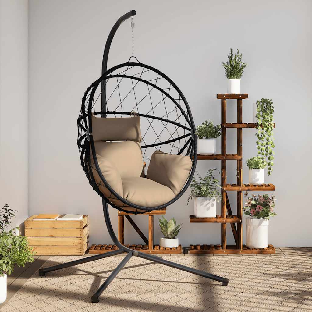 VidaXL Hängesessel mit Standard-Rattan und Stahl Taupe