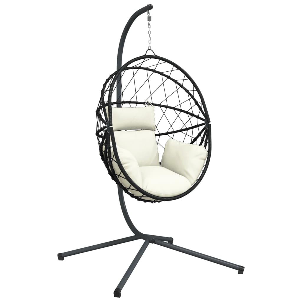 VidaXL-Hängesessel mit Standard-Rattan und Stahlbeige