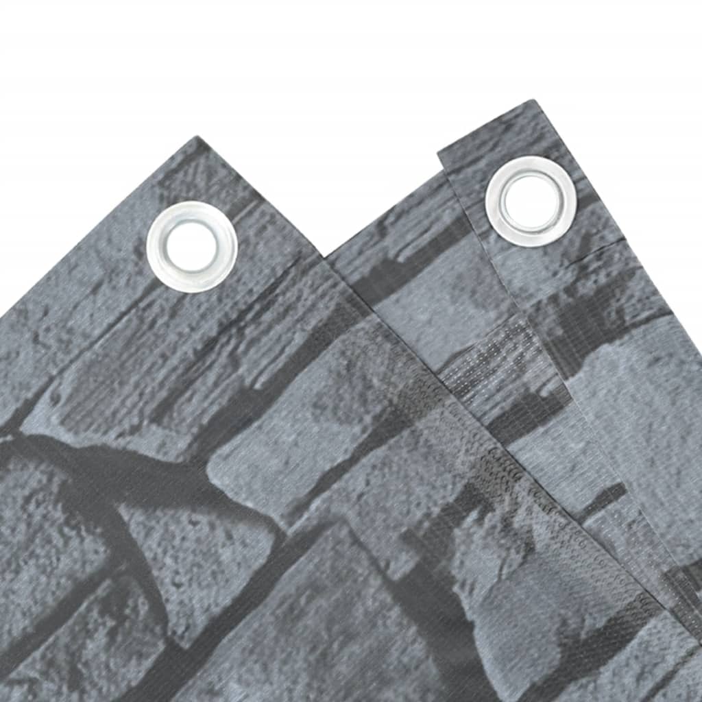 Vidaxx Balkonsichtschutz Steinmuster 800x75 cm PVC grau