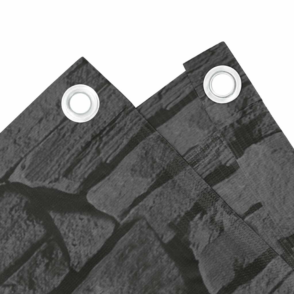 Vidaxx Balkonsichtschutz Steinmuster 1000x75 cm PVC grau