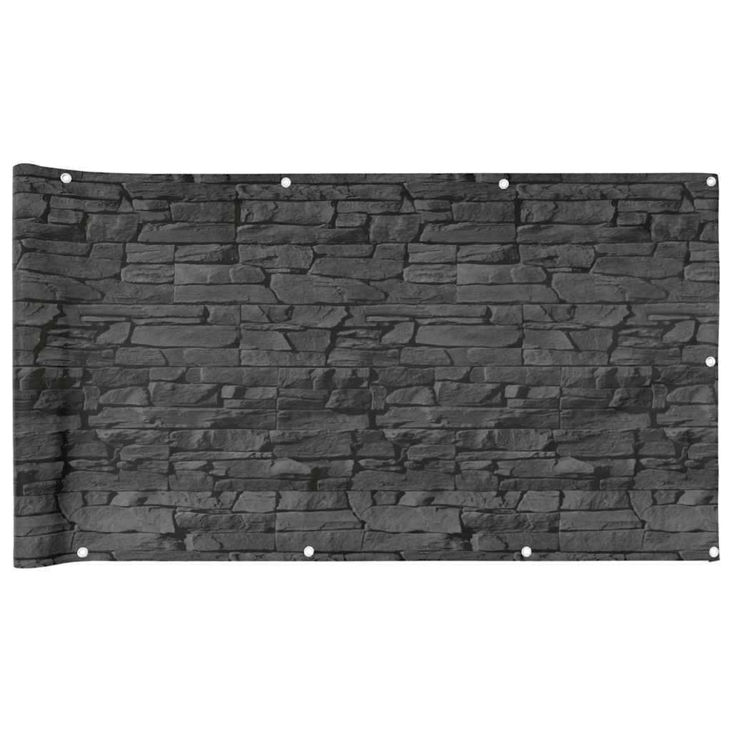 Vidaxx Balkonsichtschutz Steinmuster 700x90 cm PVC grau
