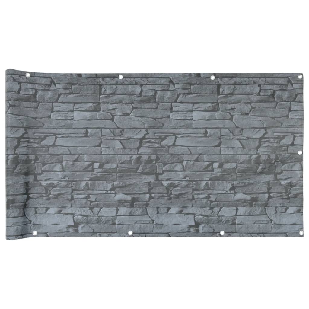 Vidaxx Balkonsichtschutz Steinmuster 300x120 cm PVC grau