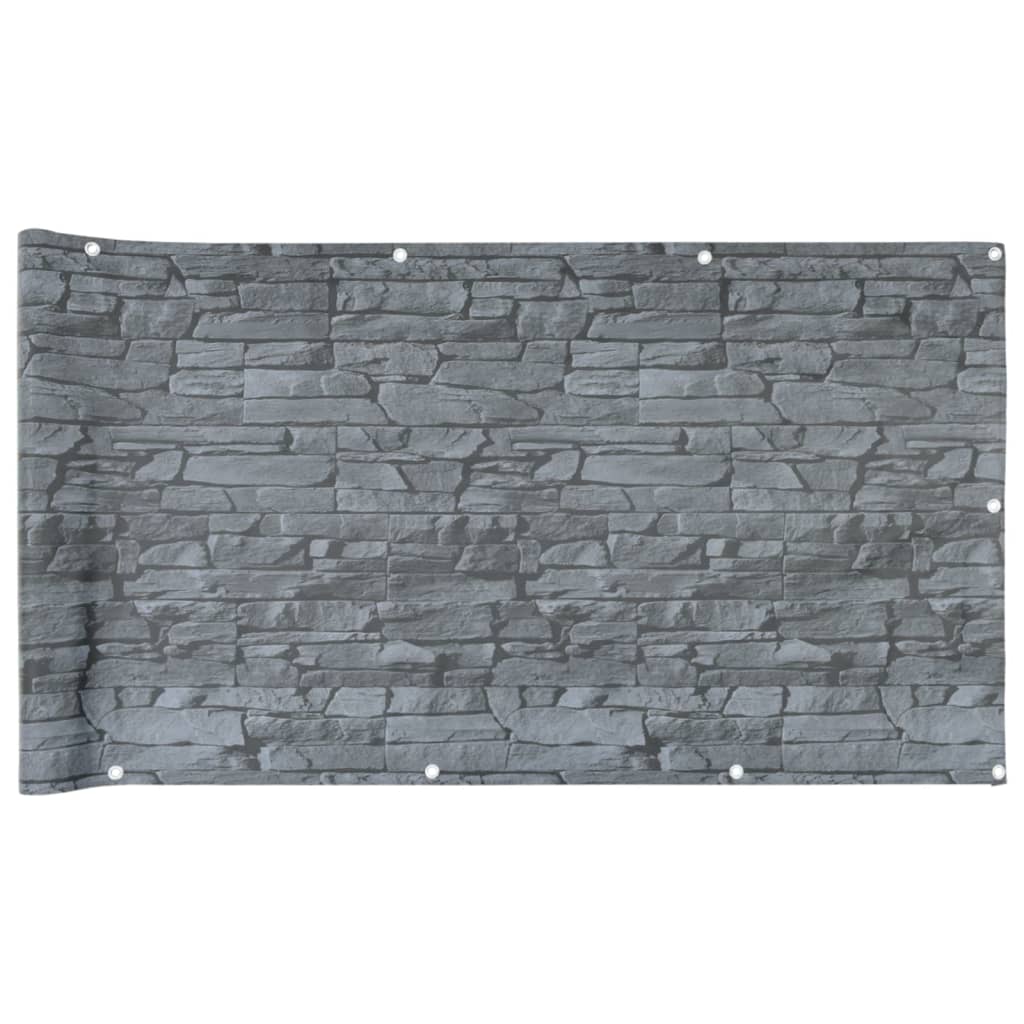Vidaxx Balkonsichtschutz Steinmuster 700x120 cm PVC grau