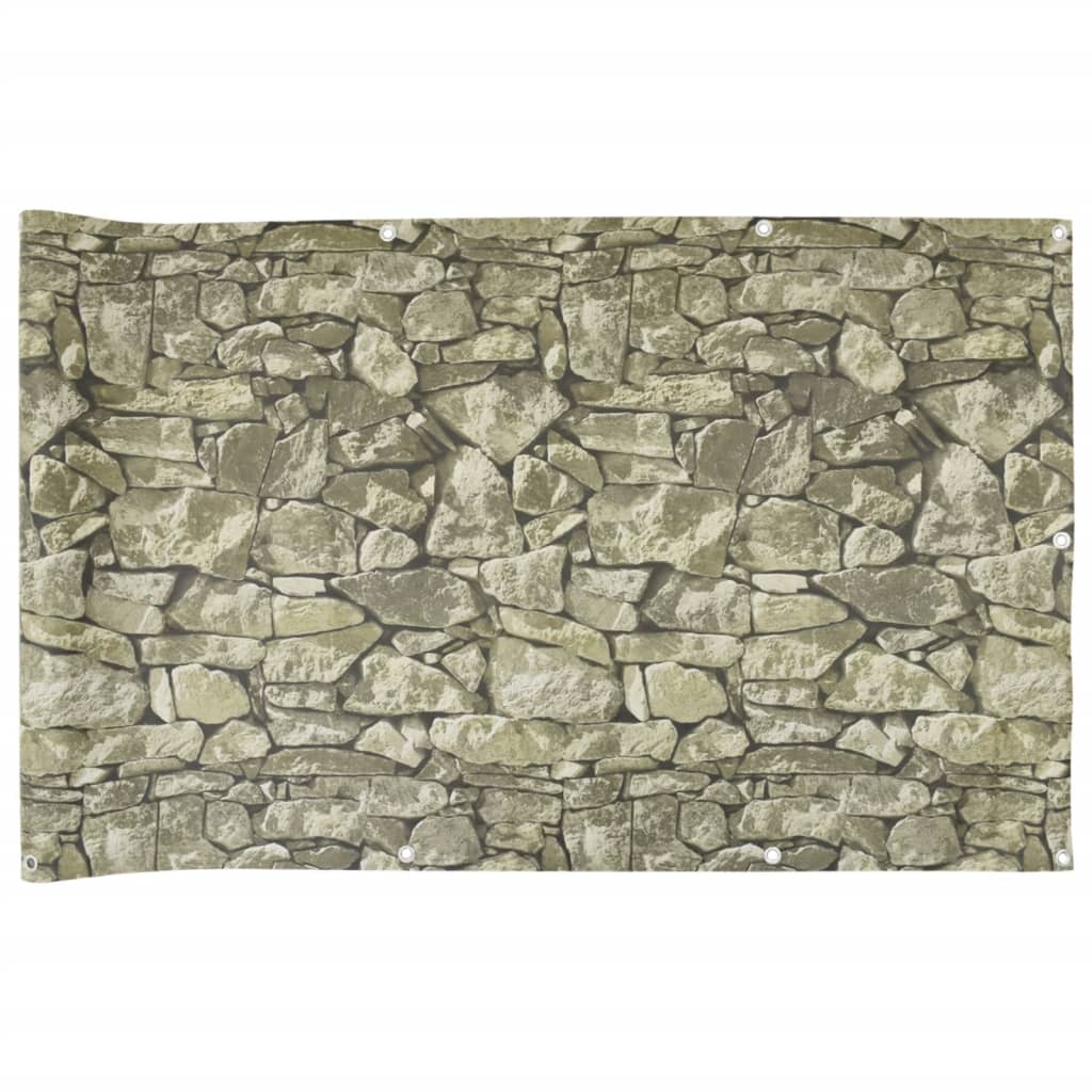 Vidaxx Balkonsichtschutz Steinmuster 1000x120 cm PVC