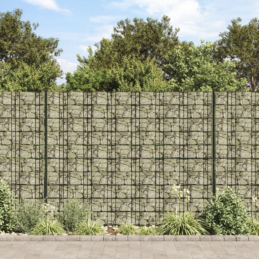 Vidaxxl Garten-Sichtschutz Steinmuster 35x0,19 m PVC grau