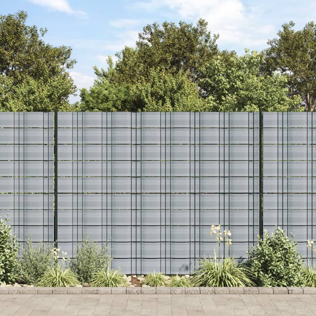 Vidaxxl Garten-Sichtschutz 10 Stück 252,5 x 19 m PVC grau