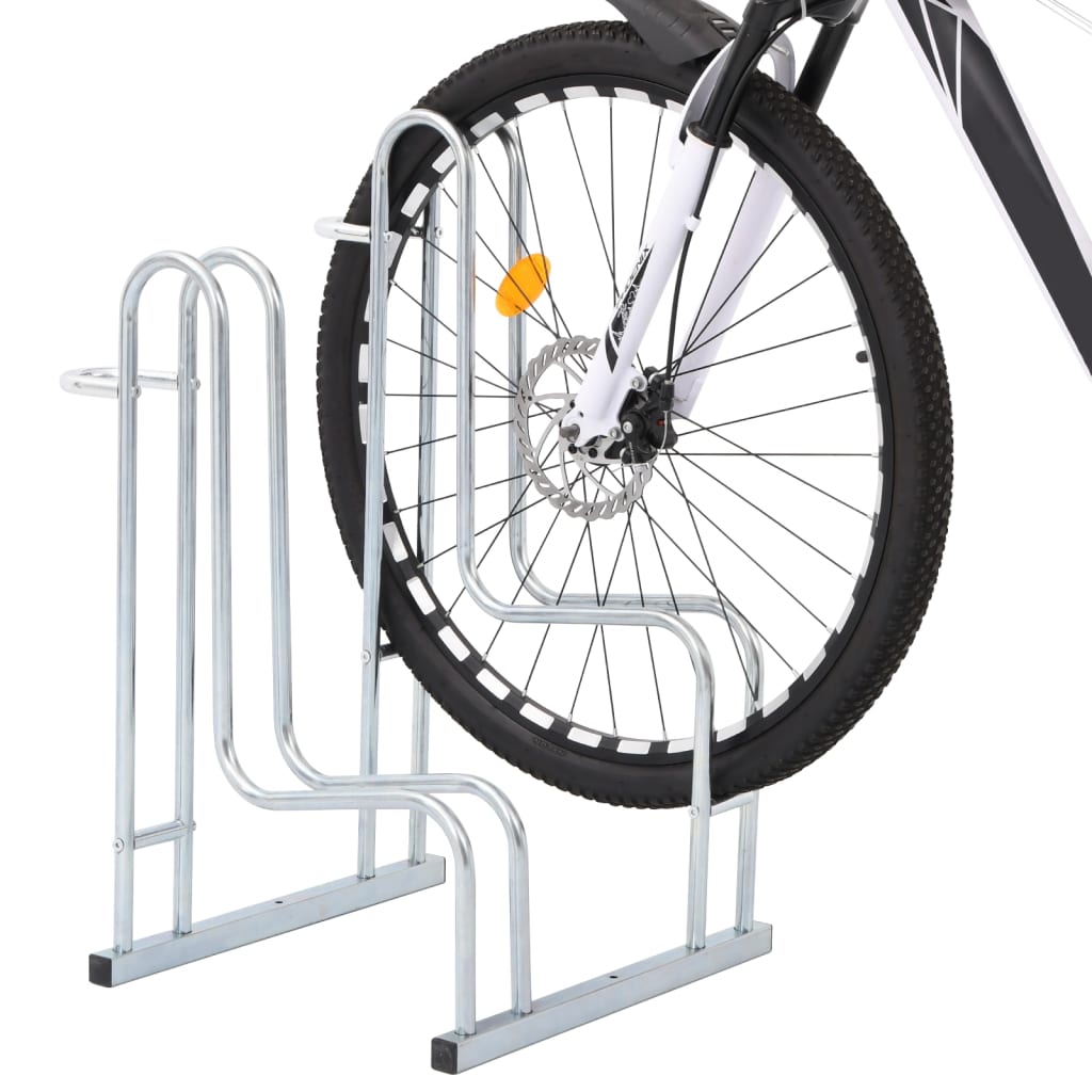VidaXL Fahrradständer für 2 Fahrräder, freistehend aus verzinktem Stahl
