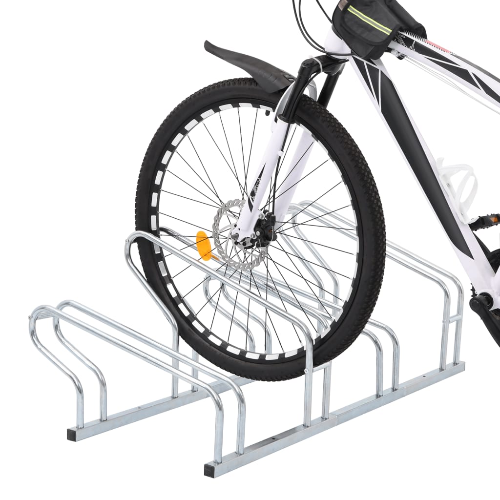 VidaXL Fahrradständer für 4 Fahrräder, freistehend aus verzinktem Stahl