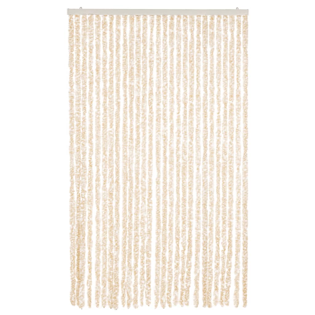 Vidaxx Fliegenvorhang 118x220 cm Chenille Beige und Weiß