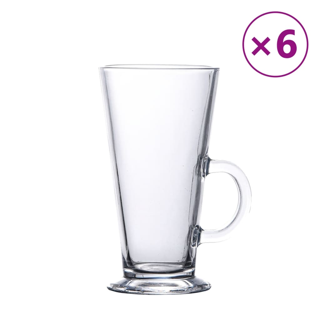 VidaXL Latte-Gläser mit Henkel 6 Stück 250 ml