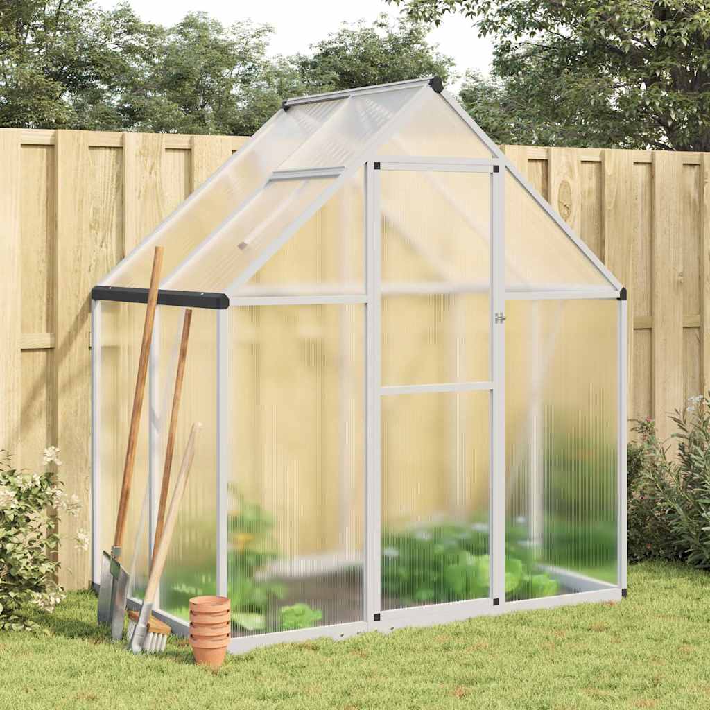 Vidaxxl Gartengewächshaus mit Grundgestell 169x114x195 cm Aluminium silberfarben