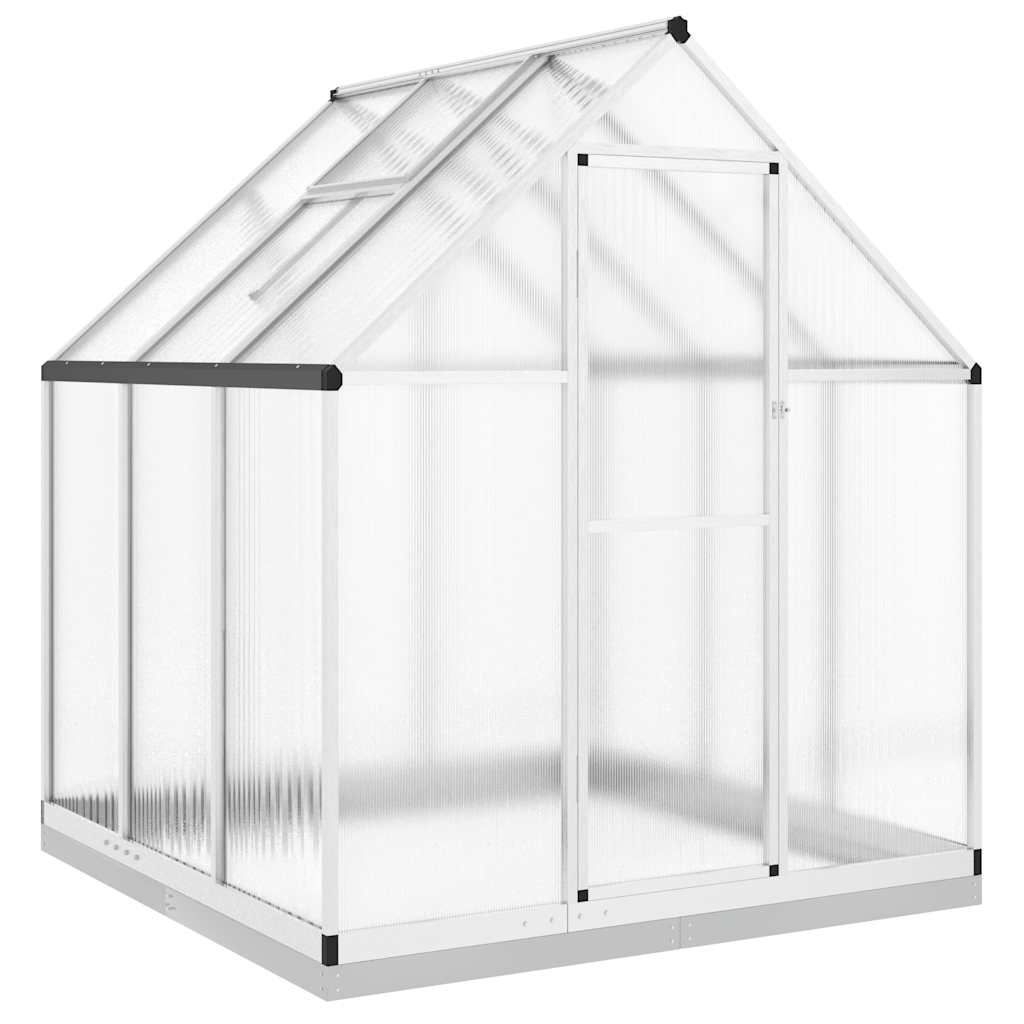 VidaXL Gartengewächshaus mit Grundgestell 169x169x202 cm Aluminium silberfarben