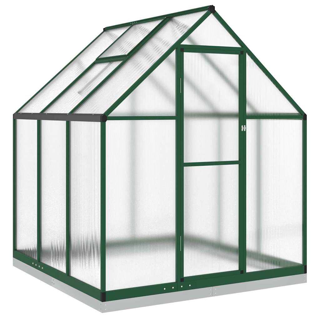 VidaXL Gartengewächshaus mit Grundrahmen 169x169x202 cm Aluminium grün