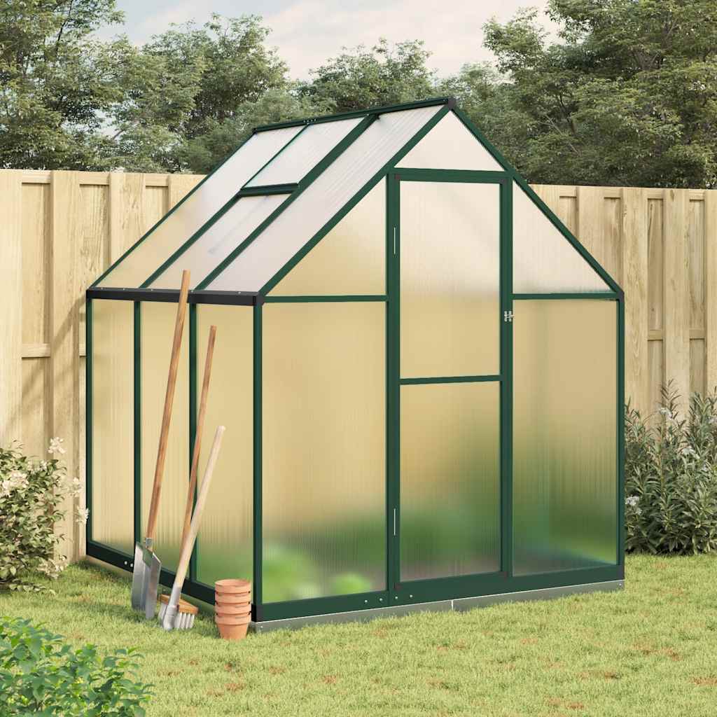 VidaXL Gartengewächshaus mit Grundrahmen 169x169x202 cm Aluminium grün