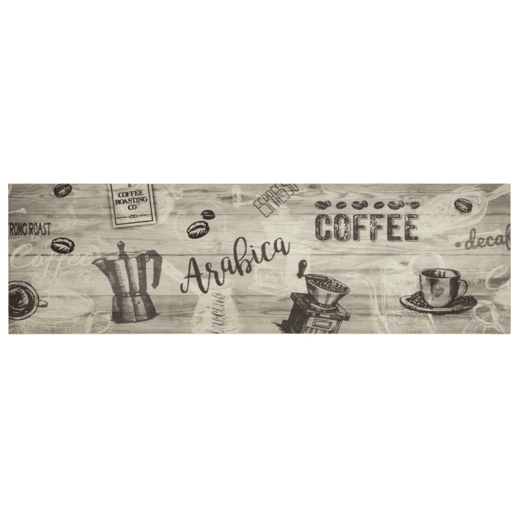 Vidaxx Küchenmatte waschbar Kaffeedruck 45x150 cm samtgrau