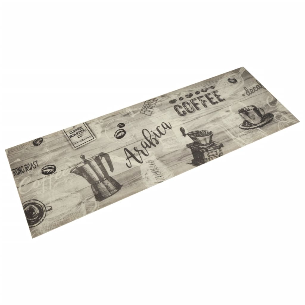 Vidaxx Küchenmatte waschbar Kaffeedruck 60x180 cm samtgrau