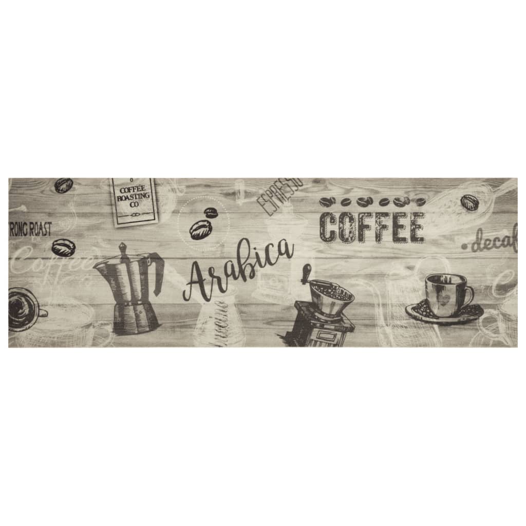 Vidaxx Küchenmatte waschbar Kaffeedruck 60x180 cm samtgrau