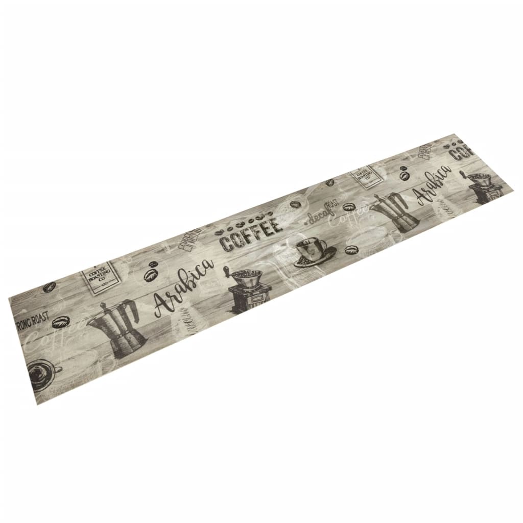 Vidaxx Küchenmatte waschbar Kaffeedruck 60x300 cm samtgrau