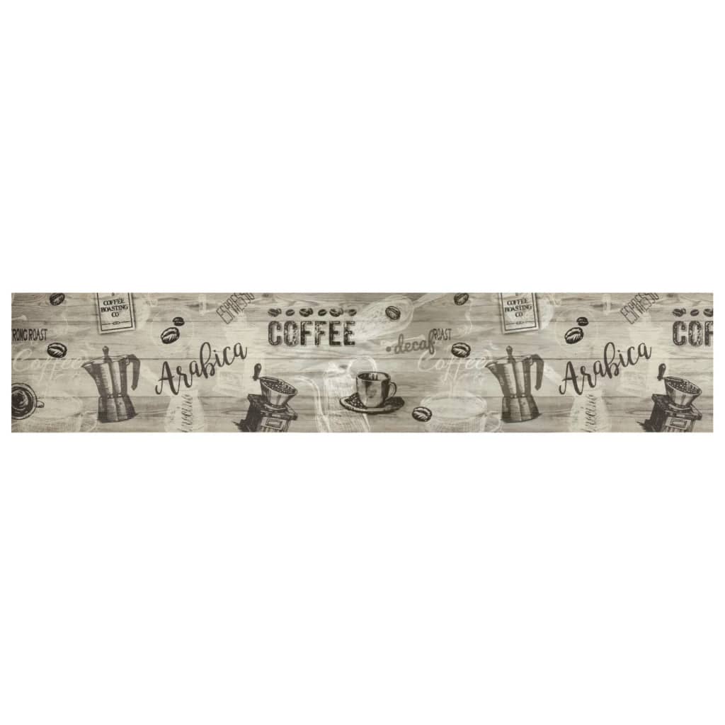 Vidaxx Küchenmatte waschbar Kaffeedruck 60x300 cm samtgrau