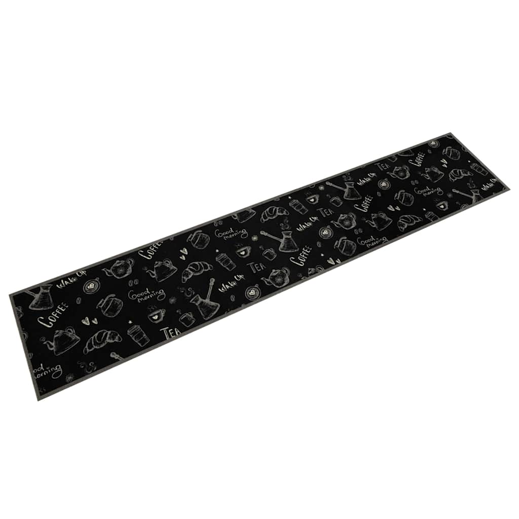 Vidaxx Küchenmatte waschbarer Morgendruck 60x300 cm samtschwarz