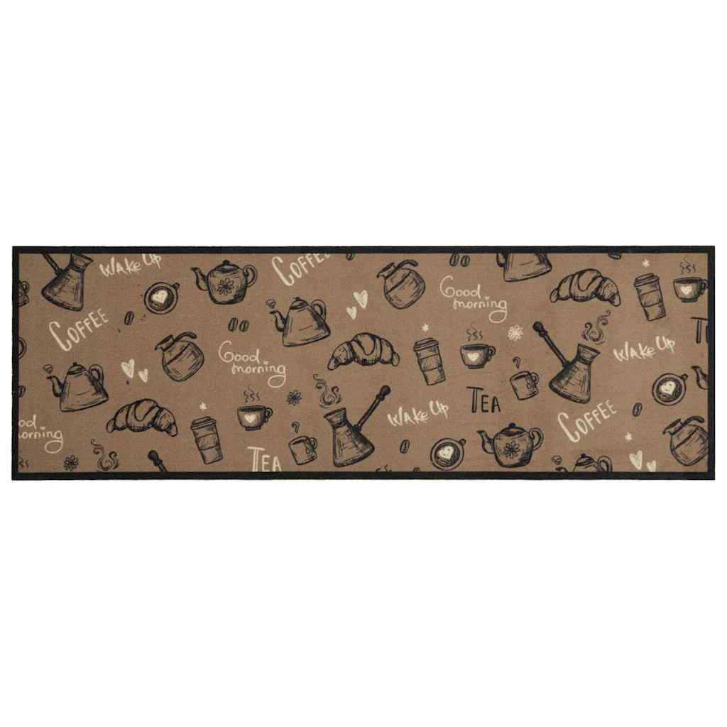Vidaxx Küchenmatte waschbarer Morgendruck 60x180 cm samtbraun