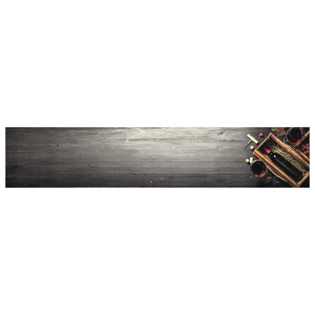 Vidaxx Küchenmatte waschbarer Weinflaschendruck 60x300 cm Samt