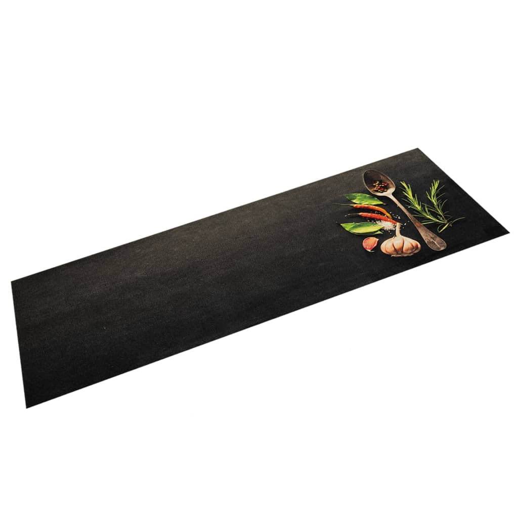 Vidaxx Küchenmatte waschbarer Kräuterdruck 45x150 cm Samt