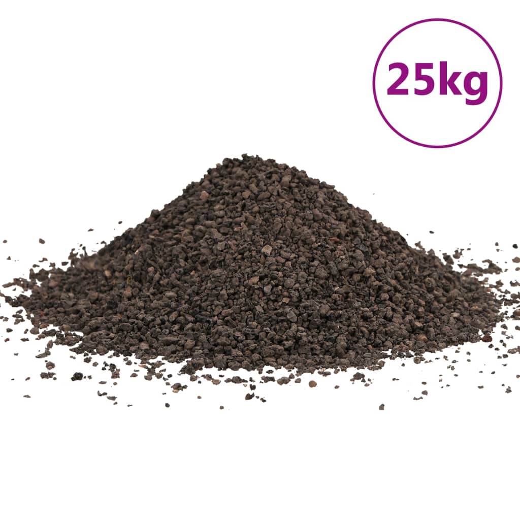VidaXL Basaltkies 25 kg 1-3 mm Schwarz