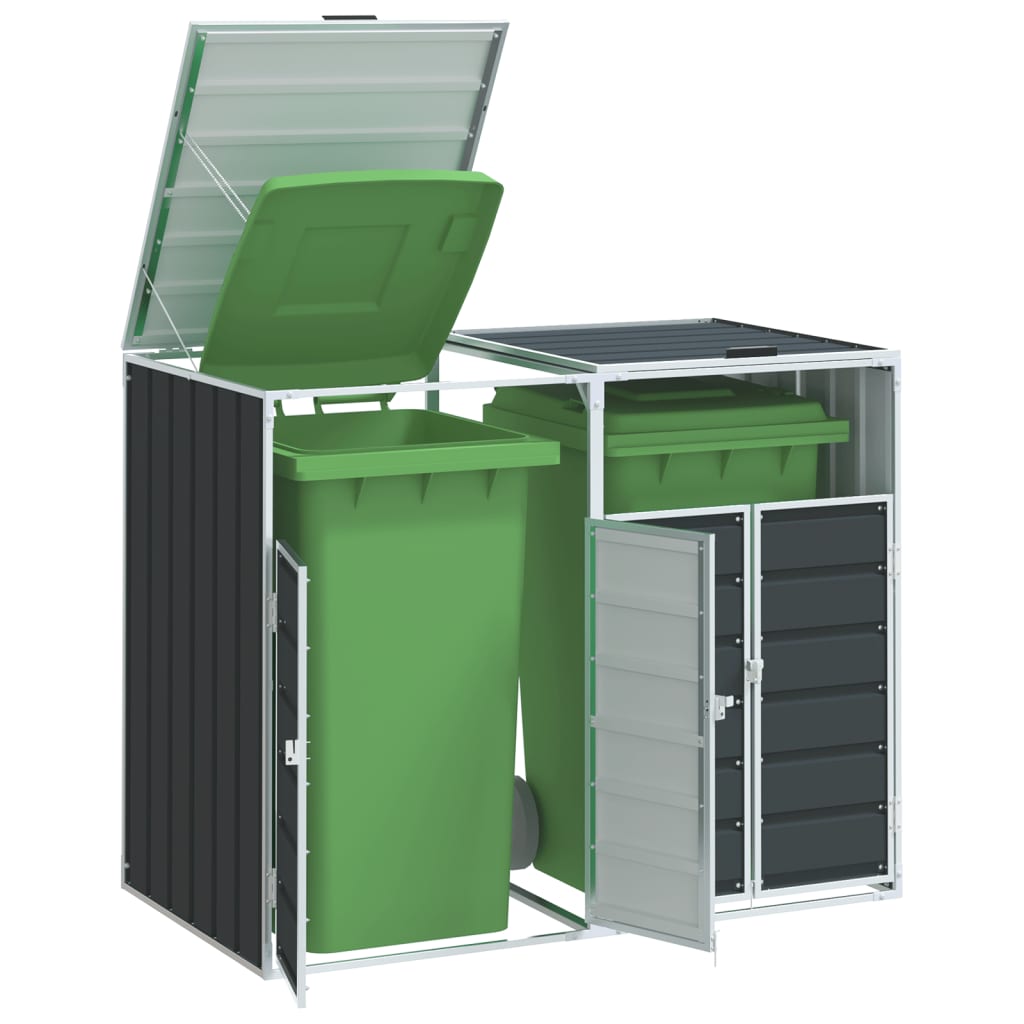 Vidaxx Containeraufbewahrung für 2 Container 144x81x113cm Stahl Anthrazit