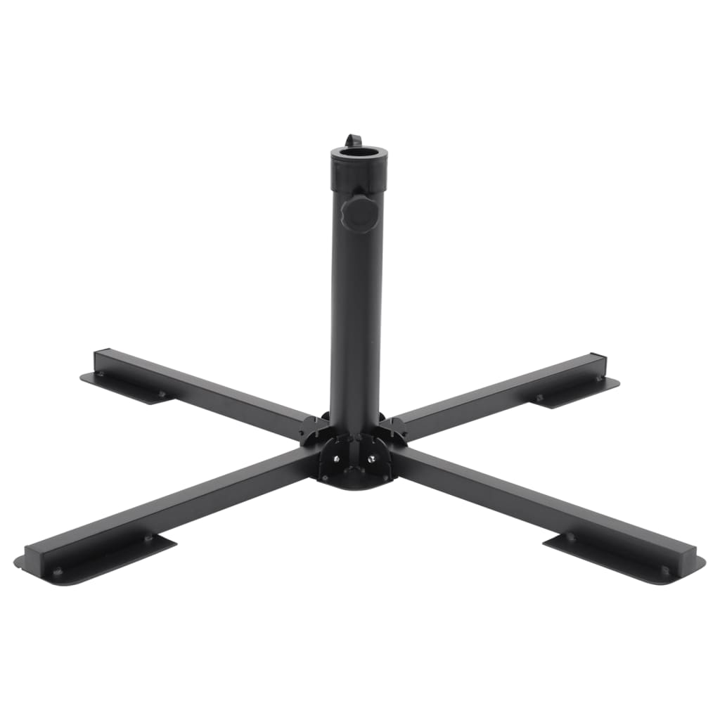 Vidaxl faltbarer Sonnenschirmständer für ø38 48 mm Maststahl glänzend schwarz