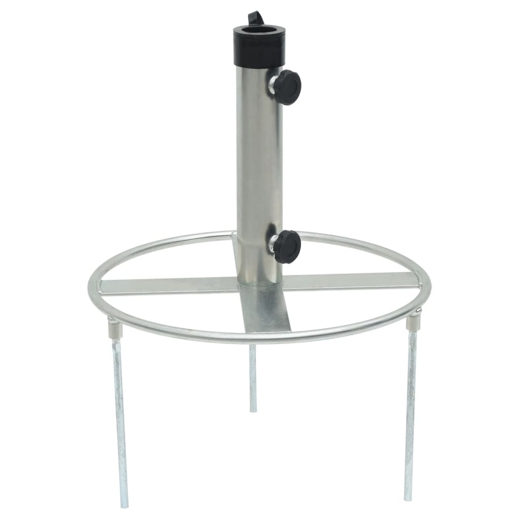 VidaXL Sonnenschirmständer mit Erdspießen für Ø38 48 mm Stahl silberfarben