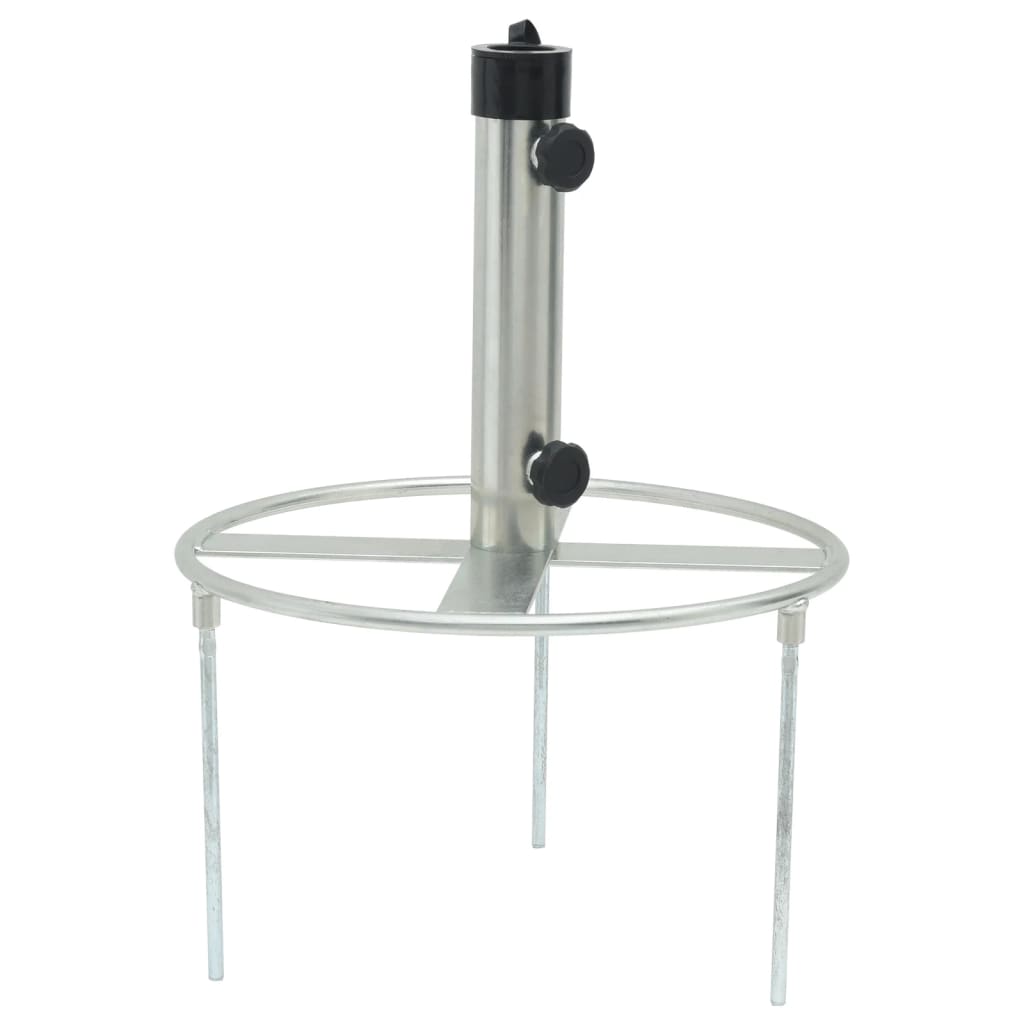 VidaXL Sonnenschirmständer mit Erdspießen für Ø38 48 mm Stahl silberfarben