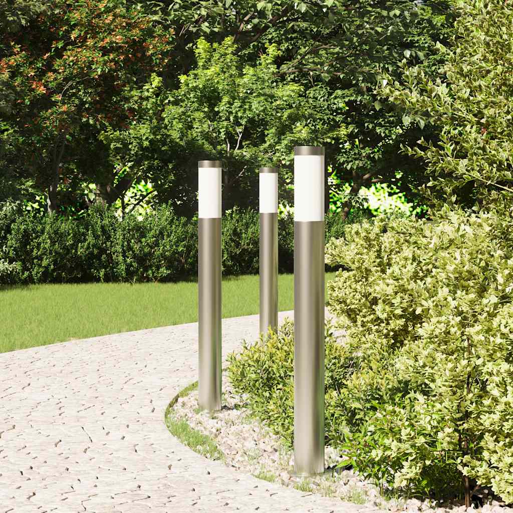 Vidaxx Pollerbeleuchtung 3 Stück 80 cm Edelstahl IP44