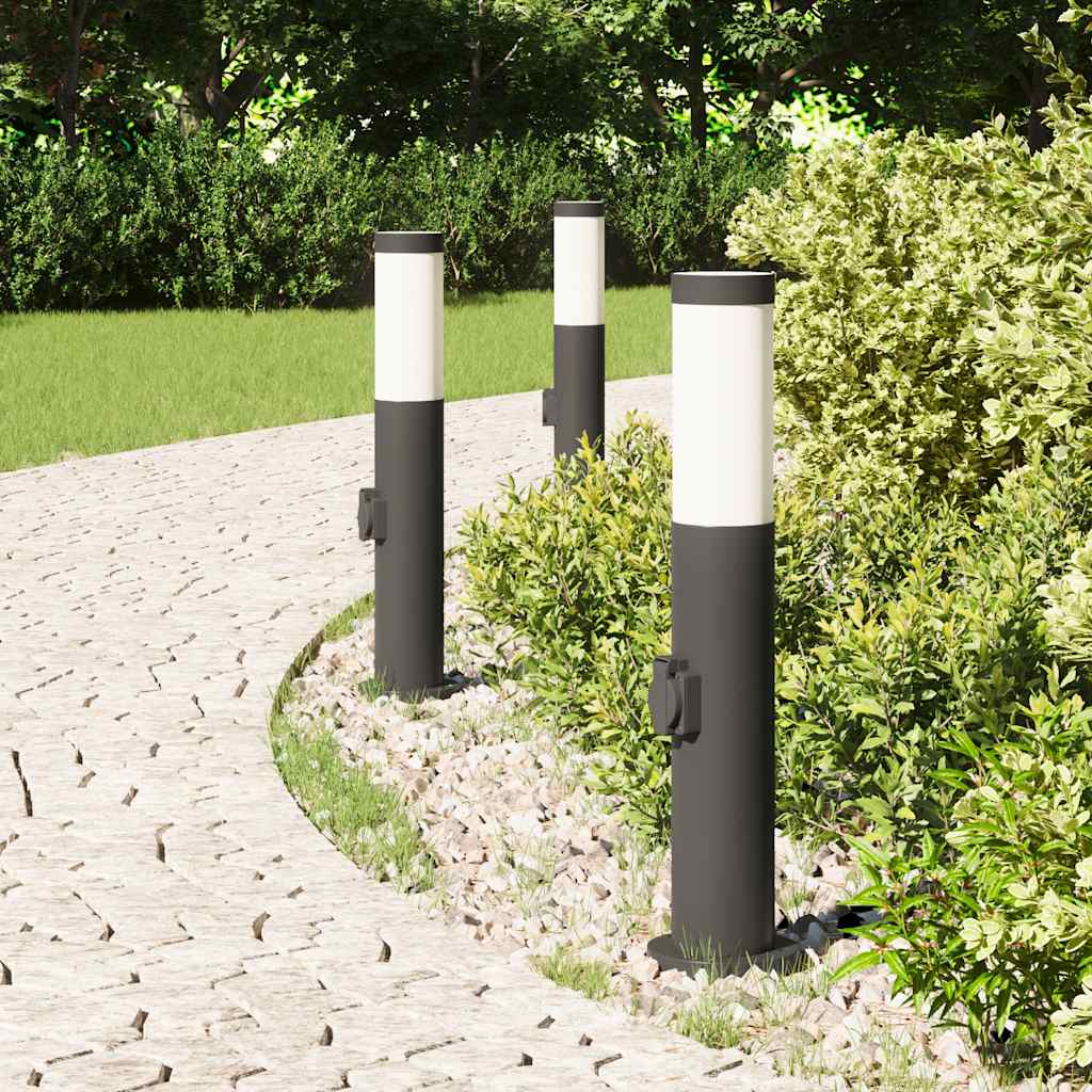 Vidaxx Pollerleuchte mit Fassung 3 Stück 50 cm Edelstahl IP44