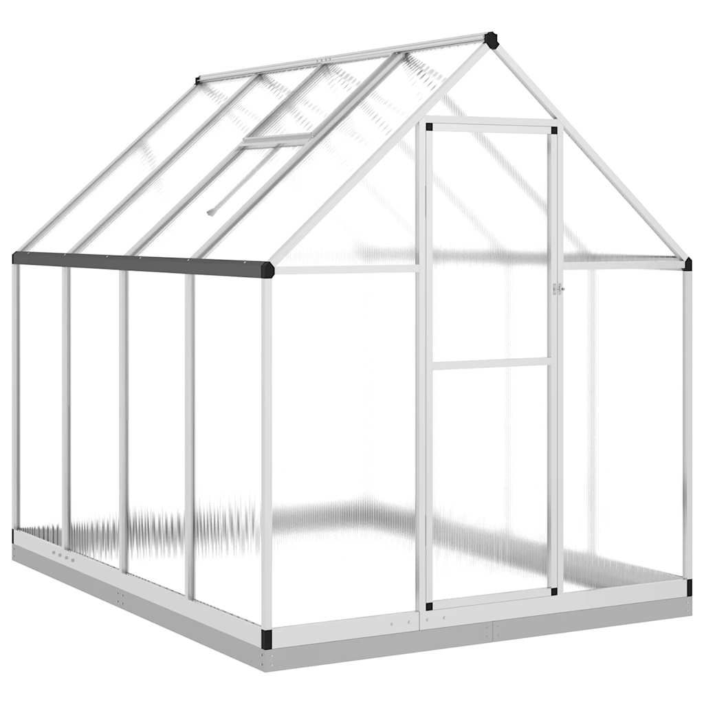 VidaXL Gartengewächshaus mit Grundgestell 224x169x202 cm Aluminium Silber
